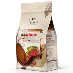 Cacao Barry Origin čokoláda Ghana mléčná 40% 1kg - CACAO BARRY