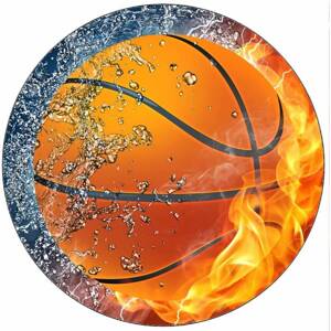 Jedlý papír basketbaový míč v plamenech 19,5 cm - Pictu Hap
