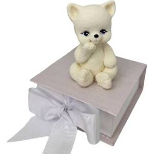Čokoládová kočička bílá sedící 8cm - K Decor - K Decor