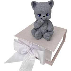 Čokoládová kočička šedivá sedící 8cm - K Decor - K Decor