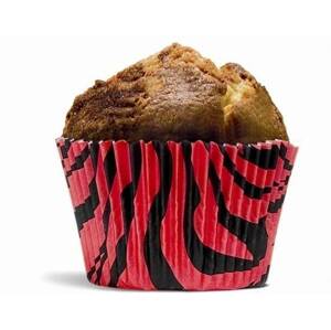Papírový košíček na muffiny tygrovaný červeno černý
