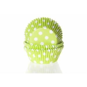 Papírový košíček na muffiny zelený puntíkovaný 50ks