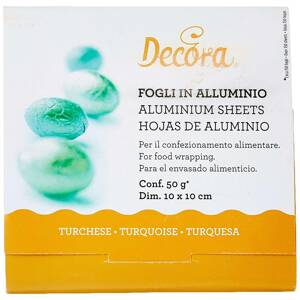 Fólie pro balení čokolád - zelená 10x10cm 150ks - Decora