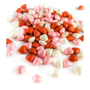 Cukrové zdobení - 3D perleťová srdíčka 40g