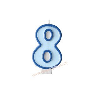 Dortová svíčka číslice modrá 8