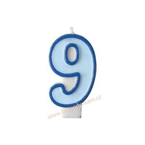 Dortová svíčka číslice modrá 9
