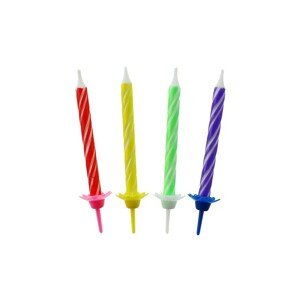 Narozeninové svíčky - spirálové úzké - 24ks / 6cm