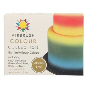 Sugarflair airbrush colour collection set - BEZ ALKOHOLU - 8 x 14ml